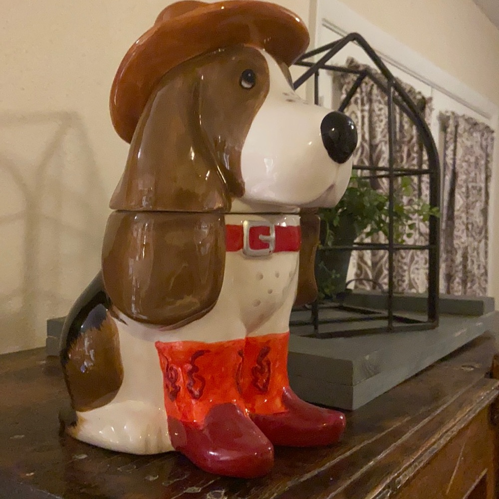 Pioneer Woman Western Charlie Cookie Jar boots/hat